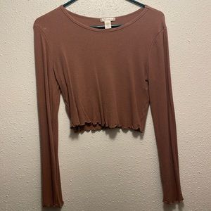 Blush long sleeve crop top L